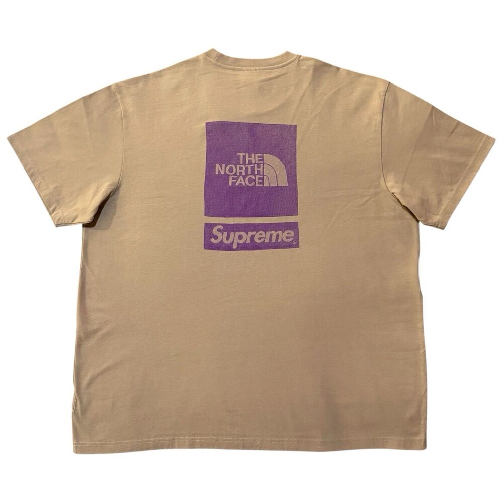 Supreme x The North Face Hawthorne Khaki Graphic Tee XL NWT Back Logo